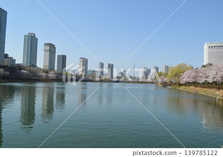 韓國首爾蠶室石村湖畔的櫻花盛開 139785122