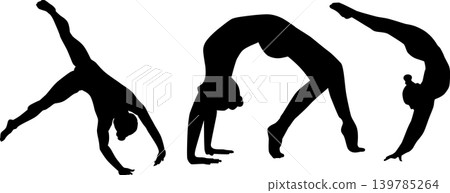 woman gymnastics silhouettes 139785264