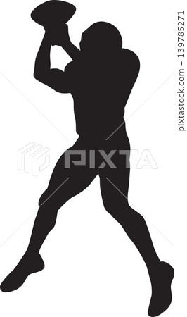 american football player jumping silhouette american football player jumping silhouette 139785271