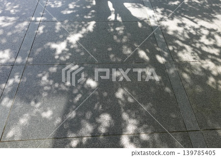 Background image of sunlight filtering through trees onto granite pavement. Background image of sunlight filtering through trees onto granite pavement. 139785405