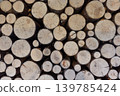 Background material featuring the end grains of stacked firewood. 139785424