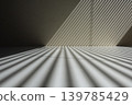 The background features a sense of perspective created by the interplay of light and shadow from the blinds that stretch across the floor. 139785429