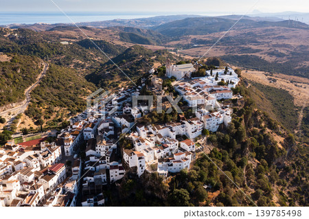 Aerial view of Casares cityscape, Malaga, Spain Aerial view of Casares cityscape, Malaga, Spain 139785498