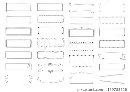 A collection of simple and stylish hand-drawn and line-art title frames. 139785526