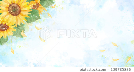 水彩向日葵畫框 水彩向日葵畫框 139785886