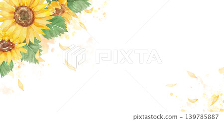 水彩向日葵畫框 水彩向日葵畫框 139785887