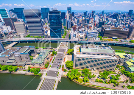 中之島和大阪的城市景觀 139785956