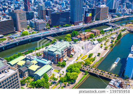 中之島和大阪的城市景觀 中之島和大阪的城市景觀 139785958