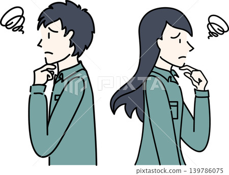 身著工作服的男女工人的側視圖 139786075