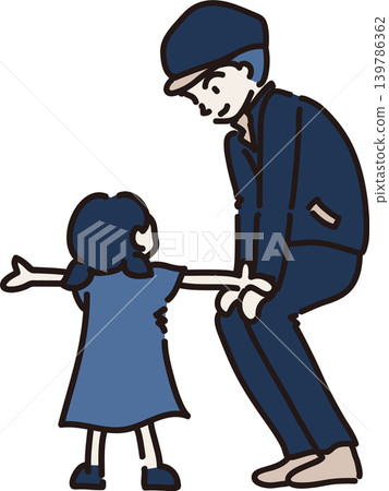 An illustration of a worker wearing a hat listening to a child. An illustration of a worker wearing a hat listening to a child. 139786362