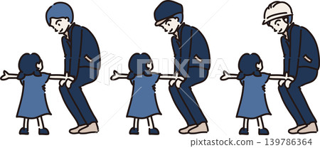 An illustration of a worker wearing a hat listening to a child. An illustration of a worker wearing a hat listening to a child. 139786364