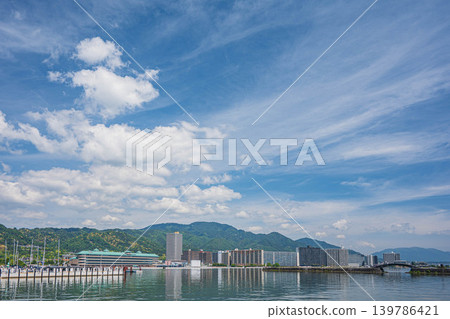 Lake Biwa scenery, view from Otsu Port, Otsu City, Shiga Prefecture Lake Biwa scenery, view from Otsu Port, Otsu City, Shiga Prefecture 139786421