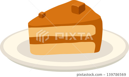 caramel cake slice on a plate for dessert menu bakery branding and celebration design caramel cake slice on a plate for dessert menu bakery branding and celebration design 139786569