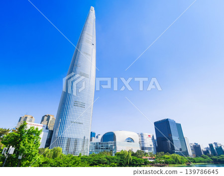 Seoul in Spring: Lotte World Tower Seoul in Spring: Lotte World Tower 139786645