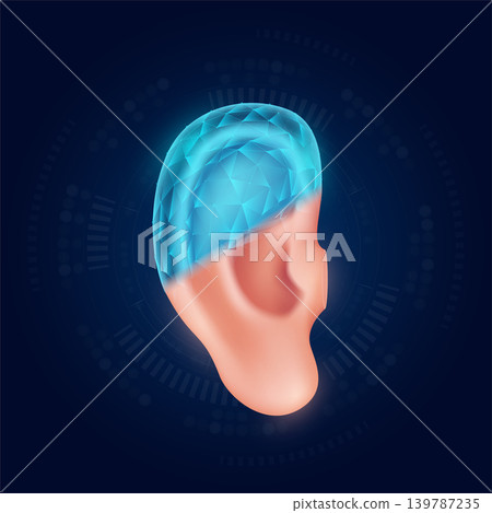 Heart realistic shape model with translucent polygon on dark blue background. Medical science technology. Vector EPS10. Heart realistic shape model with translucent polygon on dark blue background. Medical science technology. Vector EPS10. 139787235