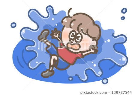 溺水兒童的插圖 溺水兒童的插圖 139787544