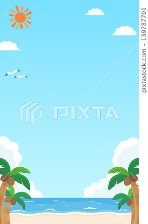 夏季海灘景色（豎圖） 139787701