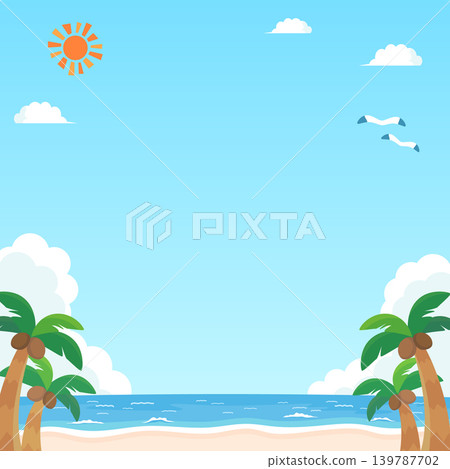 夏日海景和沙灘風景_廣場 139787702