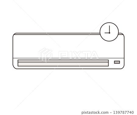 Simple illustration material representing the timer function of an air conditioner. Simple illustration material representing the timer function of an air conditioner. 139787740