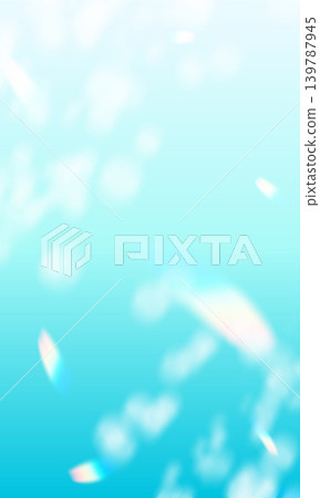 A gentle, dreamy abstract background for summer - with iridescent light and a blurred light blue texture. 139787945
