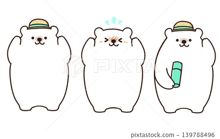 北極熊插畫用於預防中暑 139788496