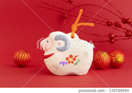 New Year's card material for the Year of the Sheep, 2027: Sheep New Year's decorations New Year's card material for the Year of the Sheep, 2027: Sheep New Year's decorations 139789084