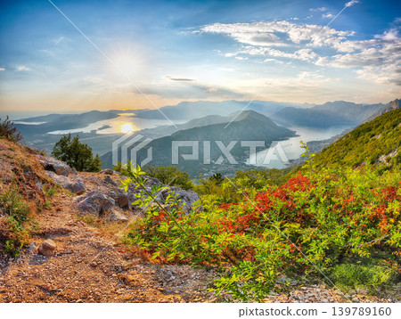 Amazing view of the Bay of Kotor in Montenegro. Amazing view of the Bay of Kotor in Montenegro. 139789160