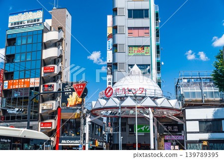 Scenery in front of Asagaya Station on the Chuo Line in Tokyo; entrance to Asagaya Pearl Center. Scenery in front of Asagaya Station on the Chuo Line in Tokyo; entrance to Asagaya Pearl Center. 139789395