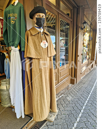 City center of Lourdes, a market town in the Pyrenees, Hautes-Py City center of Lourdes, a market town in the Pyrenees, Hautes-Py 139789419