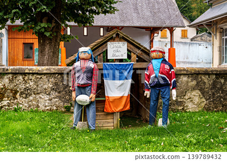 The Mounaques are life size dolls dressed in clothing in Campan, 139789432