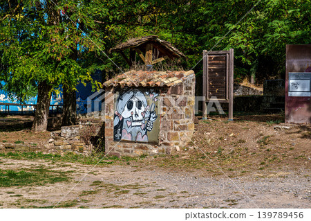 Ruesta abandoned village next to the Yesa reservoir near Jaca, Z Ruesta abandoned village next to the Yesa reservoir near Jaca, Z 139789456