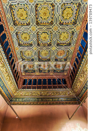 Interior details of famous Palace of Aljaferia in Zaragoza, Spai Interior details of famous Palace of Aljaferia in Zaragoza, Spai 139789473