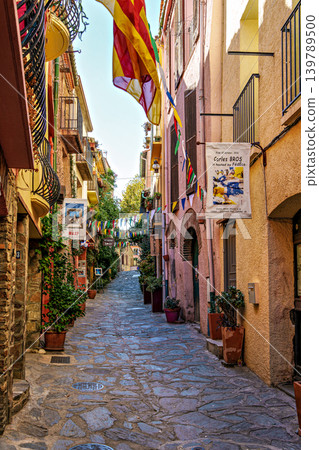 City old town of Collioure in France. Village next to Mediterran 139789500