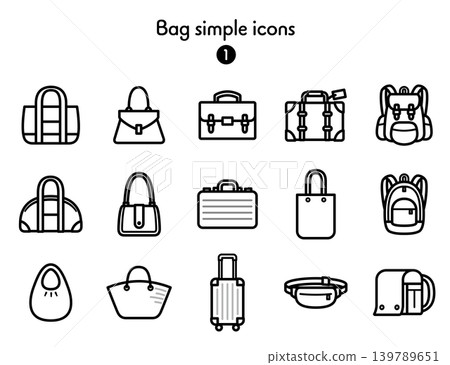 簡約圖示系列:包包 簡約圖示系列:包包 139789651