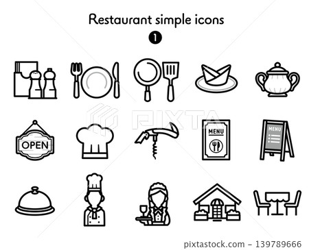 Simple Icon Collection for Restaurants Simple Icon Collection for Restaurants 139789666