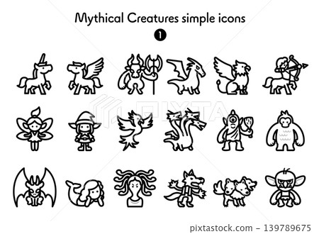 Simple Icon Collection: Legendary Creatures Simple Icon Collection: Legendary Creatures 139789675