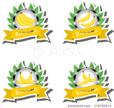 Fruit theme from set juicy delicious banana of various sizes Fruit theme from set juicy delicious banana of various sizes 139789814