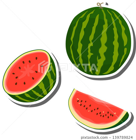 Fruit theme from set juicy delicious watermelon of various sizes Fruit theme from set juicy delicious watermelon of various sizes 139789824