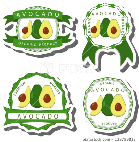 Fruit theme from set juicy delicious avocado of various sizes Fruit theme from set juicy delicious avocado of various sizes 139789832