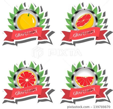 Fruit theme from set juicy delicious grapefruit of various sizes Fruit theme from set juicy delicious grapefruit of various sizes 139789870