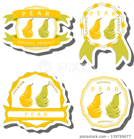 Fruit theme from set juicy delicious pear of various sizes Fruit theme from set juicy delicious pear of various sizes 139789877