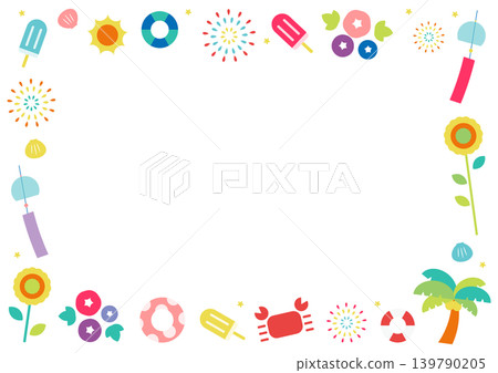 Summer-themed illustration frame (horizontal) Summer-themed illustration frame (horizontal) 139790205