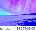 Green and purple aurora 139790345