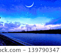Canal and Crescent Moon 139790347