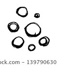 Many polka dots drawn with a brush 139790630