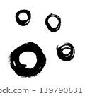 Polka dots of random sizes drawn with a brush 139790631