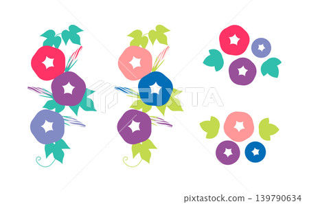 Colorful morning glory illustration Colorful morning glory illustration 139790634