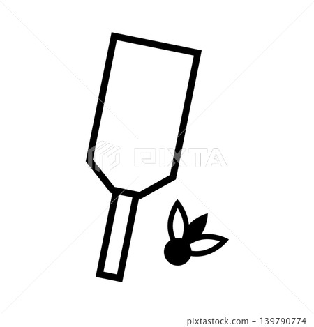 A monochrome icon of a battledore. A monochrome icon of a battledore. 139790774