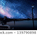 starry sky at the port 139790898