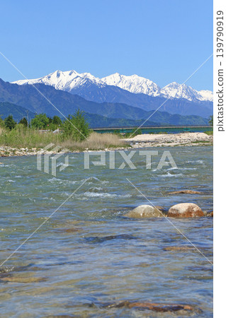 May in Azumino: Hotaka River and Northern Alps May in Azumino: Hotaka River and Northern Alps 139790919
